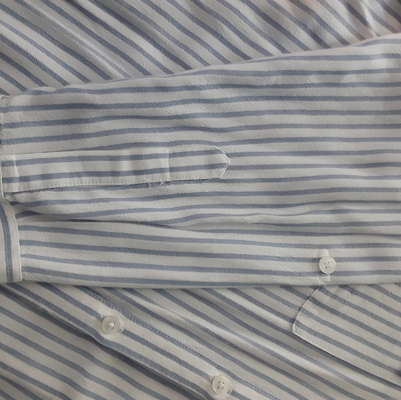 New Directions L blue/white striped long sleeve top **see pix for measurements** - Picture 7 of 15